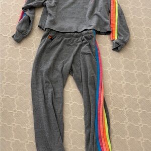 Aviator Nation Cropped crewneck and matching sweatpants set